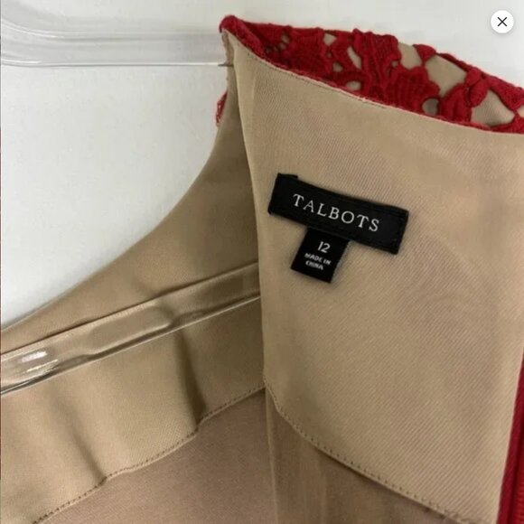 Talbots Red Crochet Sheath Dress 12 - Picture 3 of 3